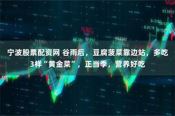 宁波股票配资网 谷雨后，豆腐菠菜靠边站，多吃3样“黄金菜”，正当季，营养好吃